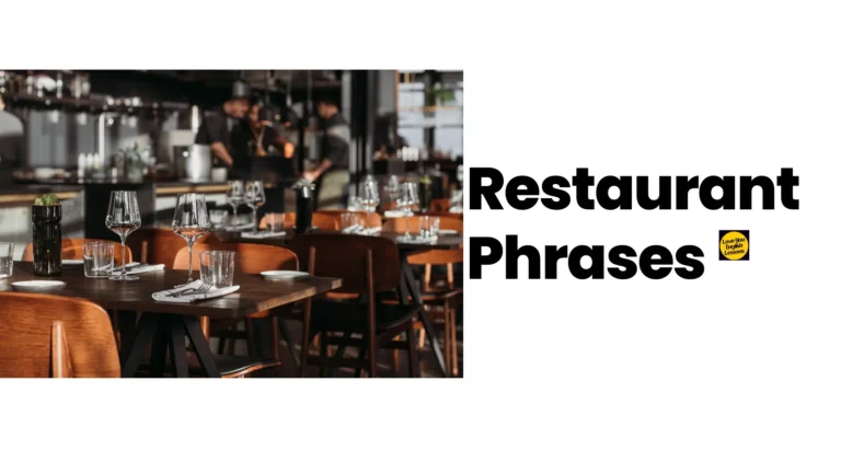 restaurant phrases in English