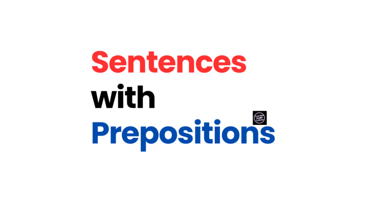 preposition sentences in English