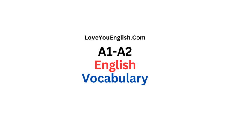 A1-A2 English Vocabulary