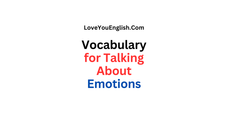 Vocabulary for Talking About Emotions