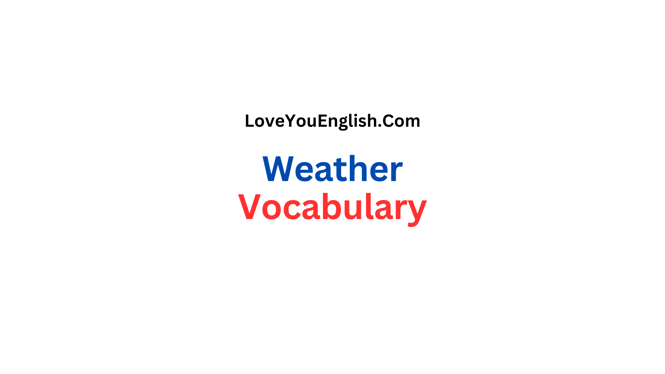 Expand English Vocabulary: Weather Words