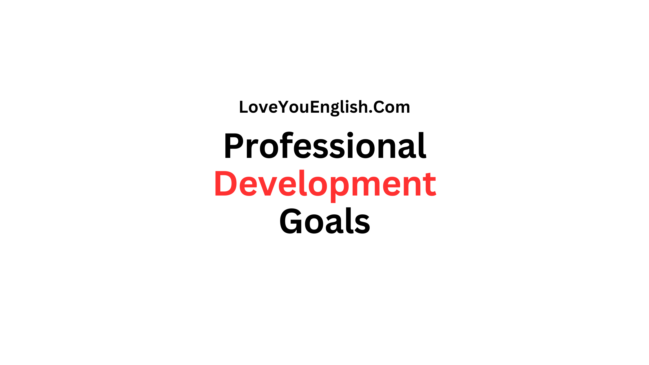 Professional Development Goals