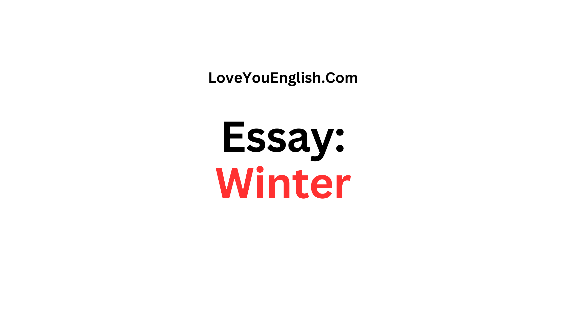 Essay About Winter for Students