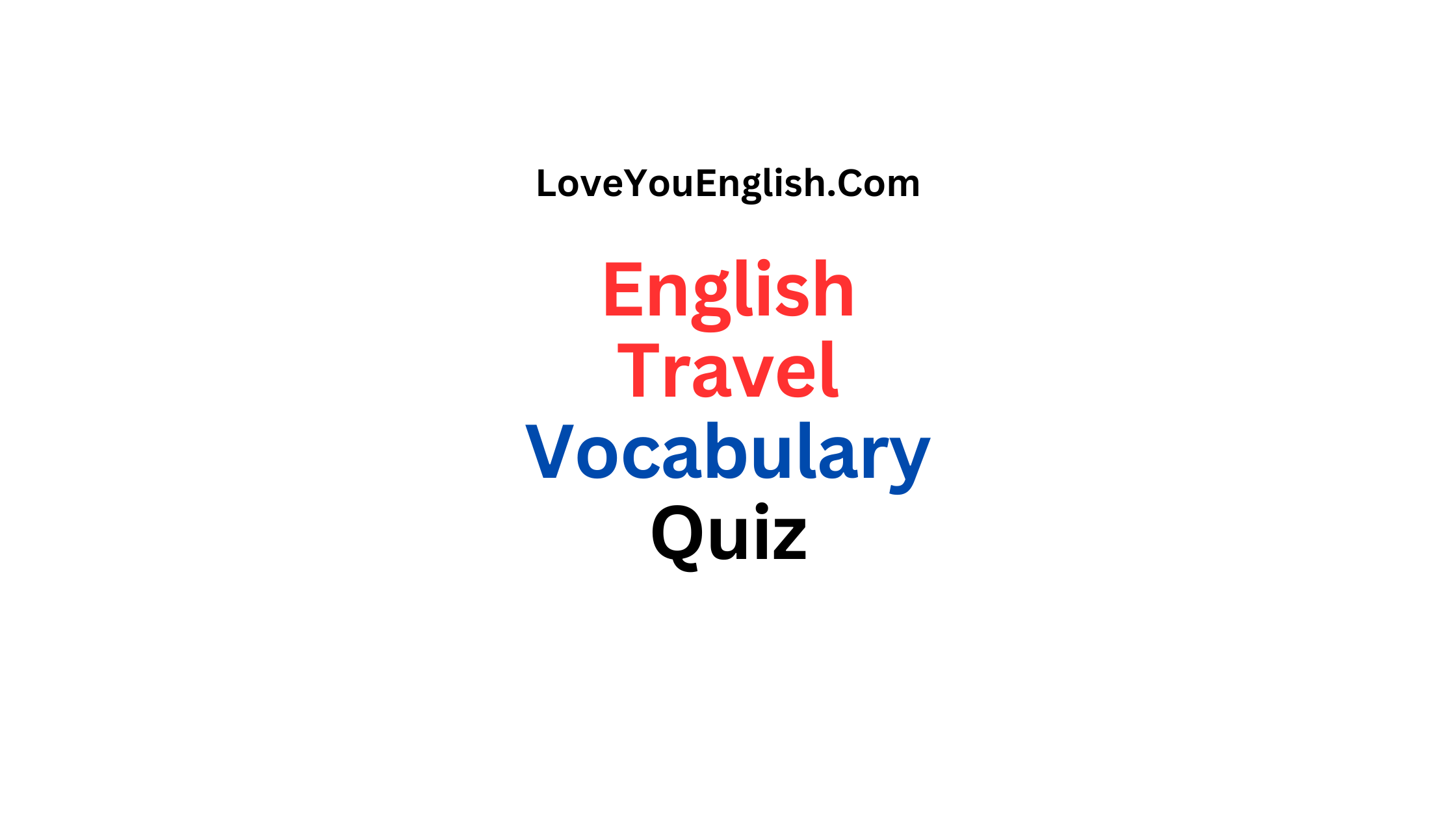 English Travel Vocabulary Quiz