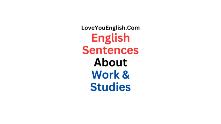 English Sentences About Work & Studies