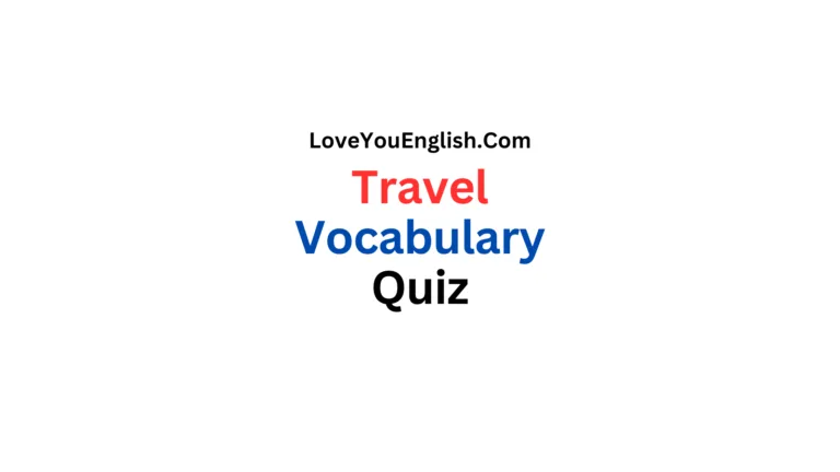 English Travel Vocabulary Quiz