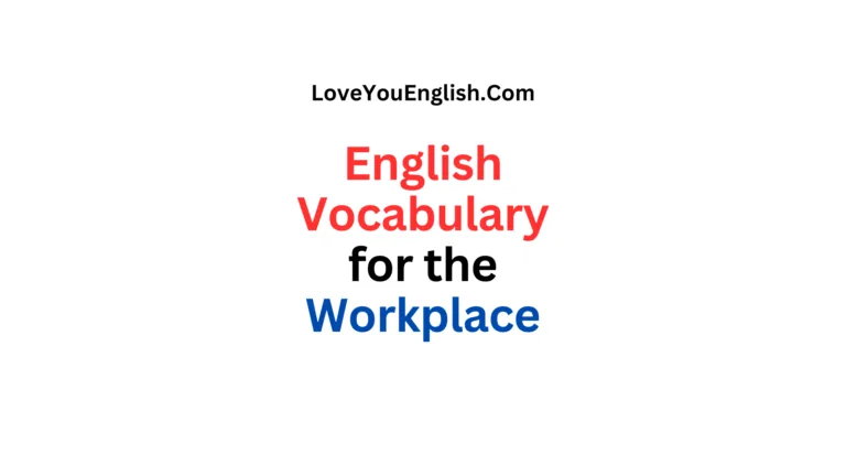 English Vocabulary for the Workplace