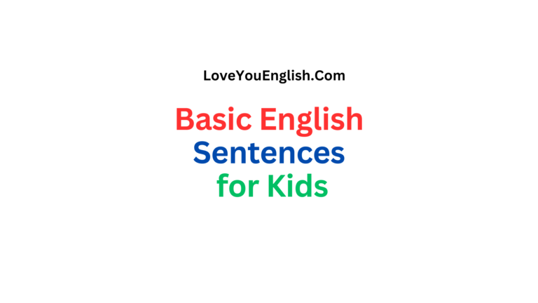 Basic English Sentences for Kids