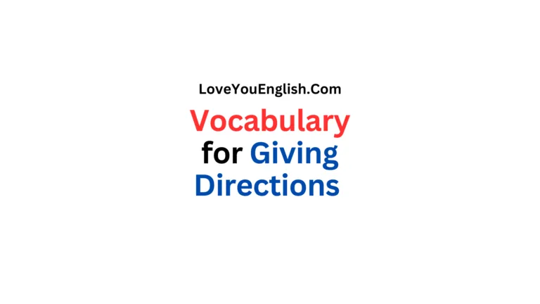 English Vocabulary for Giving Directions & Navigating Cities