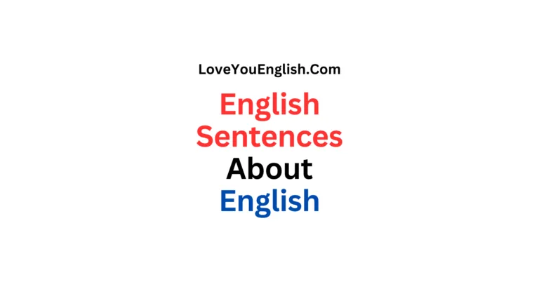 English sentences about English